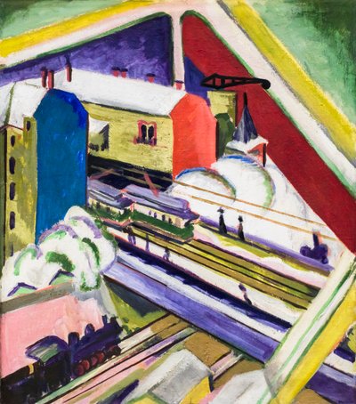 The Wannsee Line seen through the studio window by Ernst Ludwig Kirchner