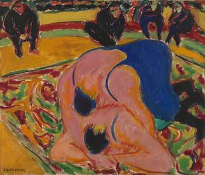 Wrestlers in a Circus by Ernst Ludwig Kirchner