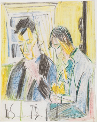Two Men at the Table by Ernst Ludwig Kirchner