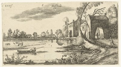 Landscape with a River and Gatehouse by Esaias van de Velde