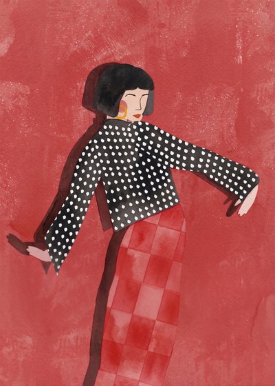 Dancing Woman Red Style by Essa Van Reis