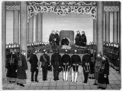 Reception of a Foreign Diplomatic Corps by the Emperor of China, June 29 by Etienne Antoine Eugene Ronjat