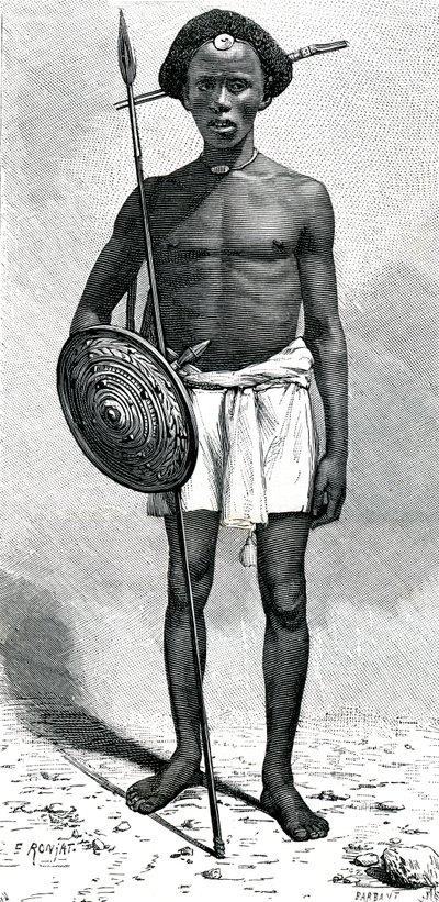 Somali Warrior of the Ouadan Clan by Etienne Antoine Eugene Ronjat