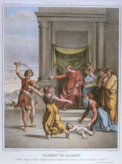 The Judgement of Solomon, Illustration from a Catechism by Etienne Antoine Eugene Ronjat