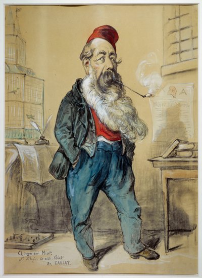 Caricature portrait of Jules Miot (1810-1883), politician by Etienne Carjat