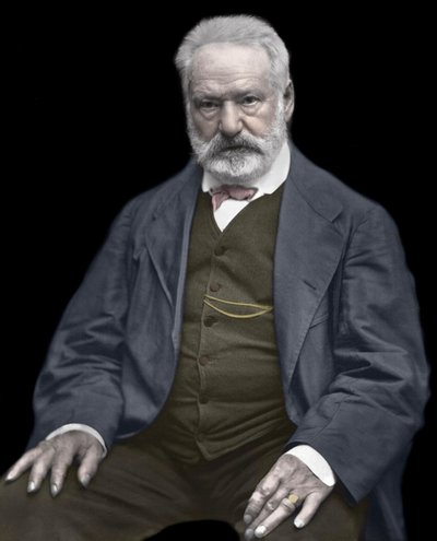 Portrait of Victor Hugo (1802-1885), French writer and poet, Colorisation on a photograph by Etienne Carjat (1828-1906) by Etienne Carjat
