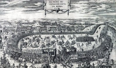 Festa di Testaccio 1554 by Etienne Duperac