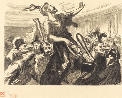 Mid-Lent - At the Opera Ball by Etienne after Honoré Daumier