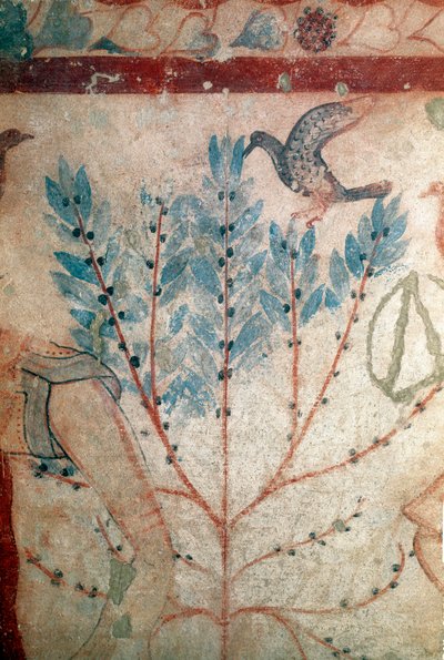 A bird sitting on a small tree (detail) by Etruscan