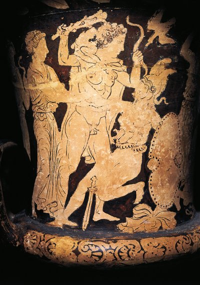 Red-Figure Calyx Krater Depicting Heracles Hitting an Amazon by Etruscan