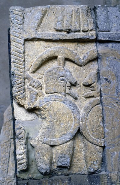 Etruscan Warrior on a Sarcophagus of the National Museum of Tarquinia by Etruscan Etruscan