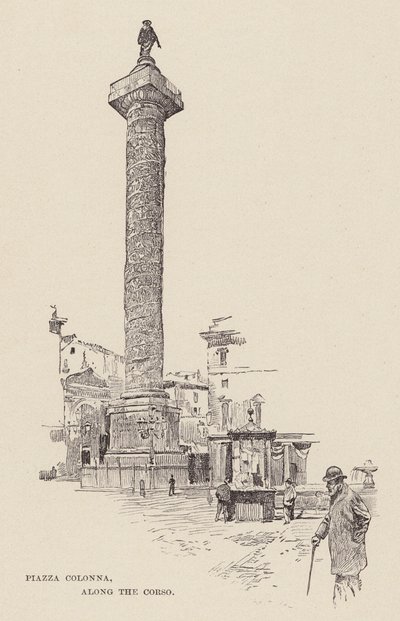 Piazza Colonna, along the Corso by Ettore Tito
