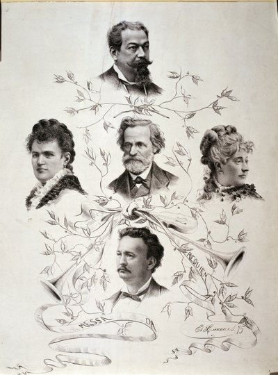 Poster for His "Messa da Requiem" with the Soloist Singers by Ettore Ximenes