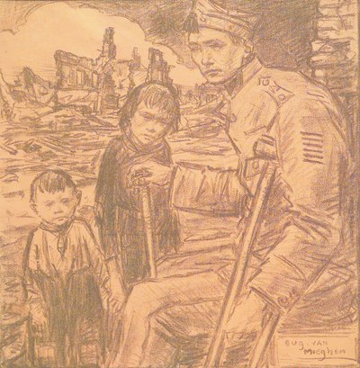 Mutilated Soldier with Children by Eugeen van Mieghem