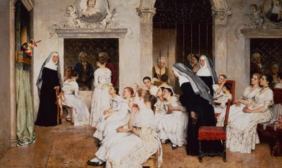Convent Scene in Venice by Eugen von Blaas