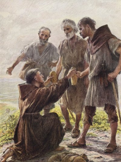 Friar Angel and the Three Brigands by Eugene (after) Burnand