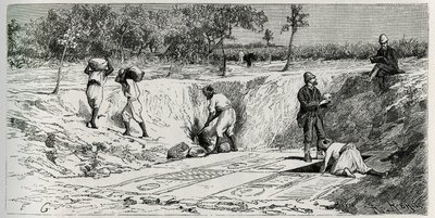 Excavations at the Christian Cemetery of Lamta, with Both Mission Charges. Engraving by Eug. Girardet, to Illustrate the Story 