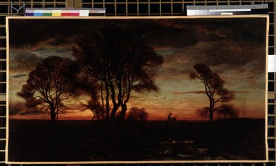 Evening Glow or Setting Sun by Eugene Antoine Samuel Lavieille