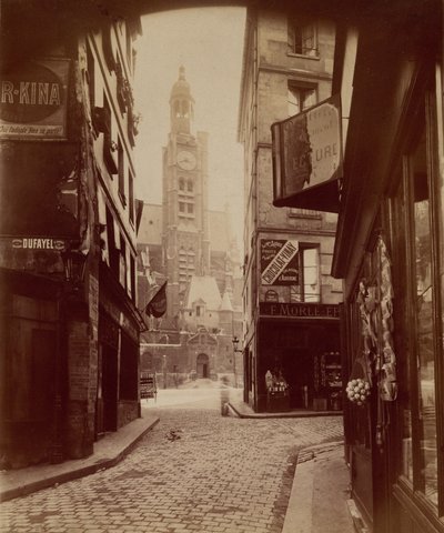 St. Étienne du Mont, Montagne Sainte Geneviève Street by Eugène Atget