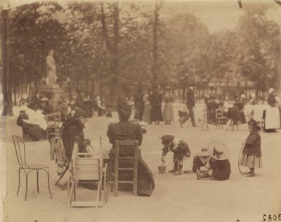 Women and Children in the Luxembourg Gardens by Eugène Atget