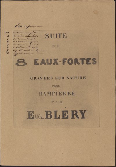8 Etchings Engraved from Nature by Eugene Bléry