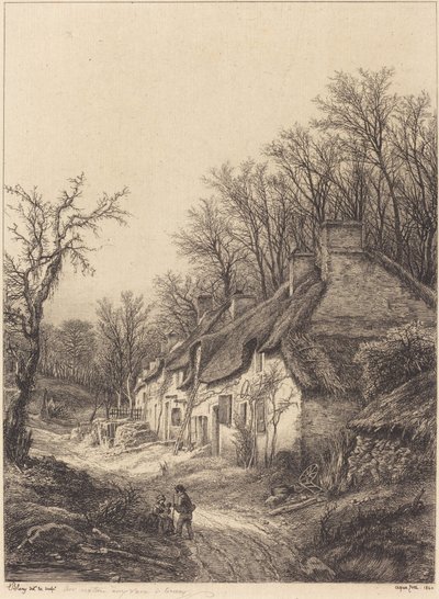 Cottages in Winter, 1840 by Eugene Bléry