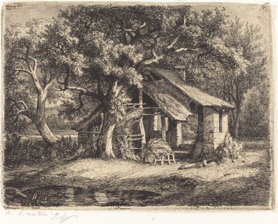 Cottage with Pear Tree by Eugene Bléry