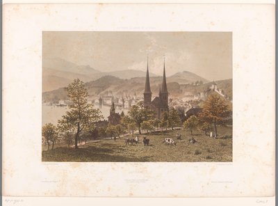 View of Lucerne Views in Switzerland, Savoy, and Tyrol (series title) by Eugene Ciceri