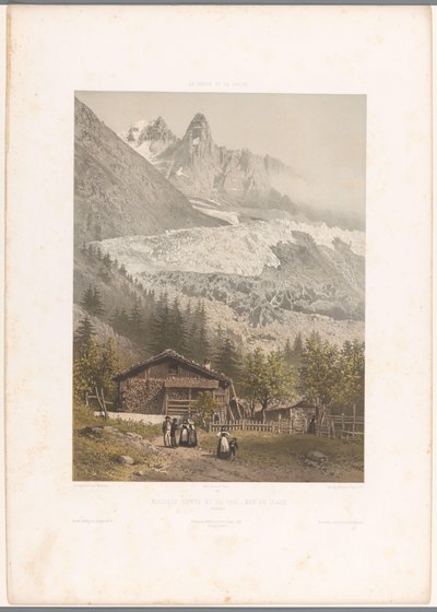 View of the Aiguille Verte and Dru Peaks and the Mer-de-Glace Glacier by Eugene Ciceri