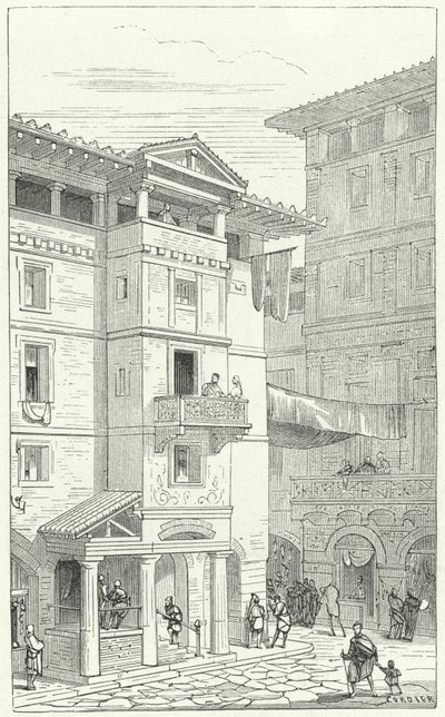 Street in Ancient Rome by Eugene Emmanuel after Viollet le Duc