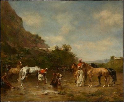 Arabs Watering Their Horses by Eugène Fromentin