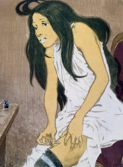 A Drug Addict Injecting Herself by Eugene Grasset