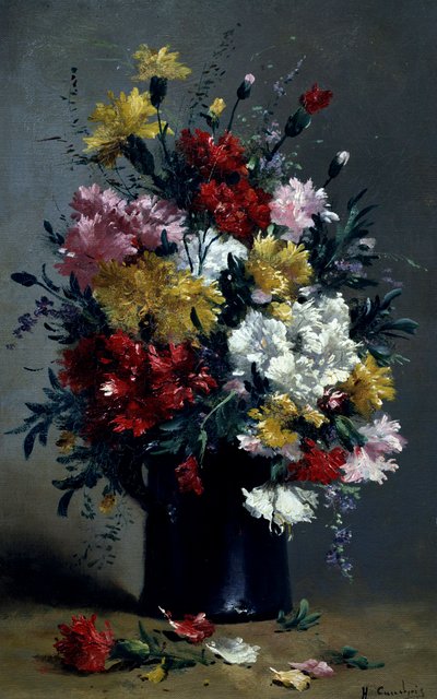 Still Life with Carnations by Eugene Henri Cauchois