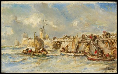 Landing Stage on the Jetty by Eugene Isabey