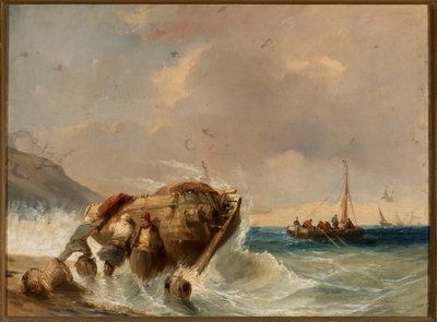 Fishing Boat on the Seashore by Eugene Isabey