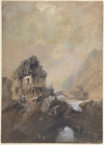 Village at Dieppe by Eugene Isabey