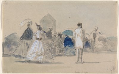 Crinolines on the Beach, c. 1865 by Eugene Louis Boudin