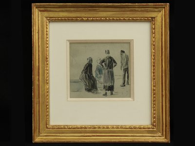 Figures on a Beach, c.1860 by Eugene Louis Boudin