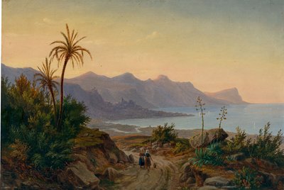 Southern Coastal Landscape with Palms, 1844 by Eugene von Guérard