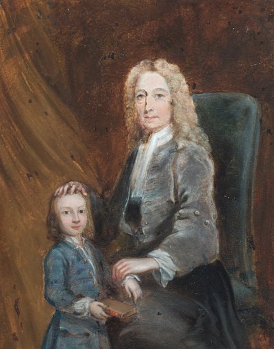 Portrait of Auditor Harley with a Boy by Eugenio Latilla