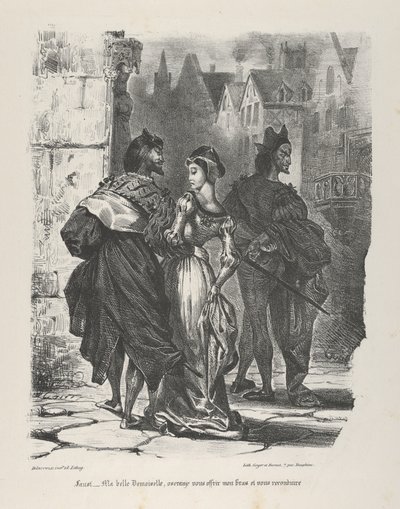 Faust Trying to Seduce Marguerite, 1825-27 by Eugène Delacroix