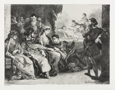 Hamlet: Hamlet Commands the Actors to do a Scene from the Poisoning of his Father by Eugène Delacroix