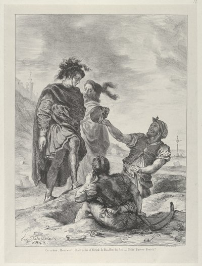Hamlet and Horatio before The Gravediggers, 1843 by Eugène Delacroix