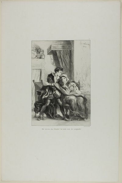 Hamlet and the Queen, plate 10 from Hamlet by Eugène Delacroix