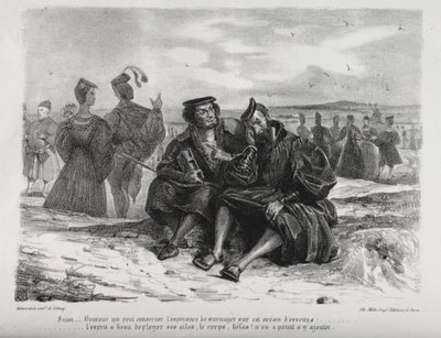 Illustrations for Faust: Faust and Wagner by Eugène Delacroix