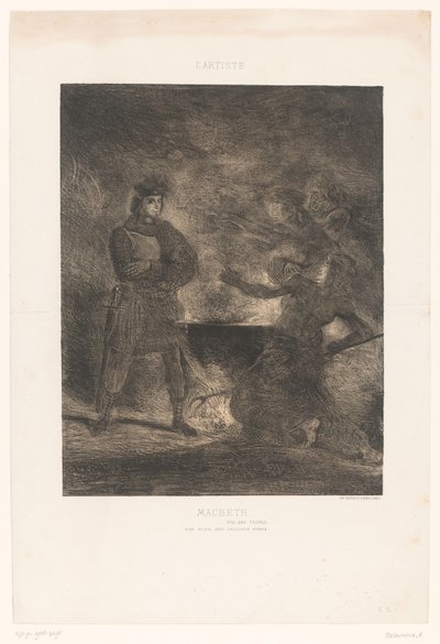 Macbeth Consulting the Three Witches by Eugène Delacroix
