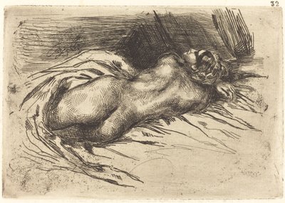 Study of a Woman, Viewed from the Back by Eugène Delacroix