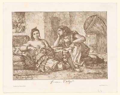 Two Seated Algerian Women by Eugène Delacroix