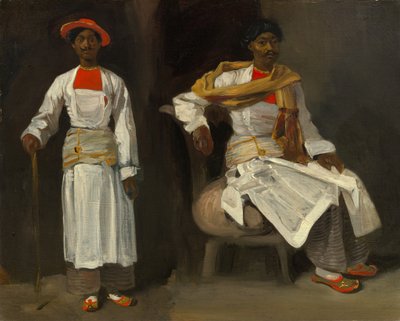 Two Studies of an Indian from Calcutta, Seated and Standing by Eugène Delacroix