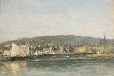 The Port of Trouville in the Morning by Eugene Louis Boudin